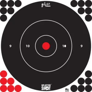 Pro-Shot 12BWHTE5PK SplatterShot  Self-Adhesive Paper Black/White 12" Bullseye 5 Pack
