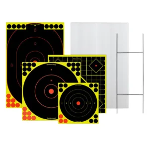 Birchwood Casey 38102 Sharpshooter Stand & Target Kit Standing Paper Black/Yellow 1 Frame/4 Targets