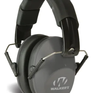 Walker's GWPFPM1GY Pro Low Profile Passive Muff 22 dB Over the Head Gray/Black Polymer