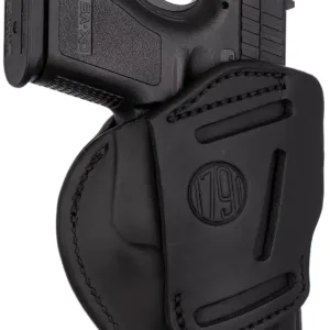 1791 Gunleather 4WH5SBLL 4-Way  IWB/OWB 05 Stealth Black Leather Belt Clip Fits S&W M&P/Springfield XD/Glock 17/HK VP9 Left Hand