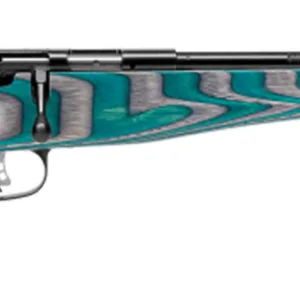 Savage Arms 13802 Rascal Minimalist Youth 22 LR 1rd 16.12" Matte Black Threaded Barrel, Satin Black Carbon Steel Receiver, Gray & Teal Hybrid Boyd's Minimalist Laminate Stock, Right Hand