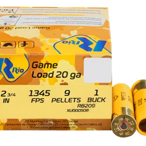Rio Ammunition RB209 Royal Buck  20Gauge 2.75" 1 1/8oz 0Buck Shot 25 Per Box/10 Case