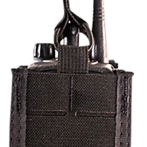 High Speed Gear 41RD00BK TACO Duty Radio Holder, Black Nylon with MOLLE Exterior & Bungee Pull Tongue, Fits MOLLE & 2" Belt