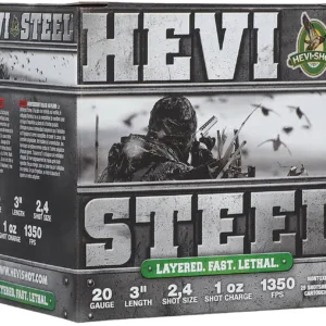 HEVI-Shot HS62024 HEVI-Steel Waterfowl 20Gauge 3" 1oz 2/4Shot 25 Per Box/10 Case