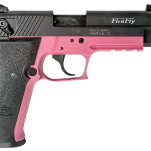 GSG GERG2213TFFPA FireFly  22 LR 13+1 4.90" Black Threaded Barrel, Aluminum Serrated Slide, Pink Aluminum Frame w/Picatinny Rail, Textured Grip