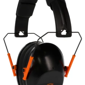 Walker's GWPFPM1BKO Pro Low Profile Passive Muff 22 dB Over the Head Black/Orange Accent Polymer