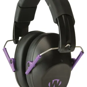 Walker's GWPFPM1BKPU Pro Low Profile Passive Muff 22 dB Over the Head Black/Purple Accent Polymer