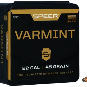 Speer 1023 Varmint  22Cal 45gr Jacketed Soft Point 100 Per Box/5 Case