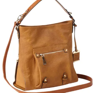 Bulldog BDP054 Hobo Purse w/Holster Brown Leather Most Sm Pistols & Revolvers Right Hand