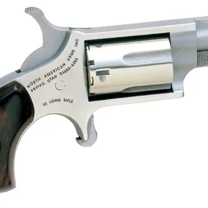 North American Arms 22LR Mini-Revolver *CA Compliant 22 LR 5 Shot 1.13" Stainless Steel Barrel, Frame & Cylinder, Rosewood Birdshead Grip Exposed Hammer