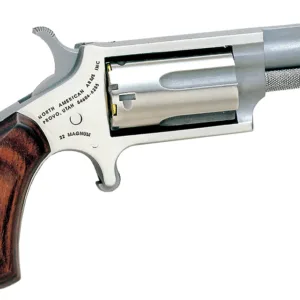North American Arms 22M Mini-Revolver  22 WMR 5 Shot 1.63" Stainless Steel Barrel, Frame & Cylinder, Rosewood Grip Exposed Hammer