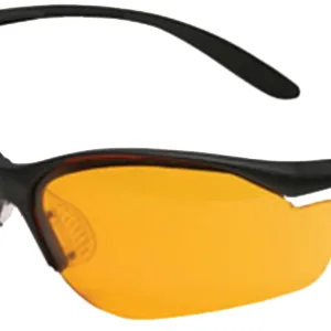 Howard Leight R01537 Uvex Vapor II Shooting Glasses Adult Orange Lens Anti-Fog Polycarbonate Black Frame