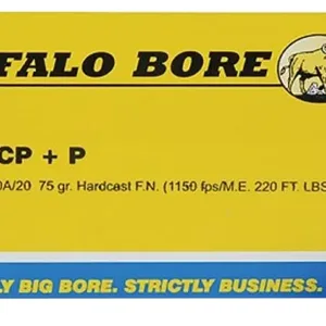 Buffalo Bore Ammunition 30A20 Personal Defense Strictly Business 32ACP +P 75gr Hard Cast Flat Nose 20 Per Box/12 Case