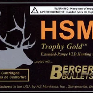 HSM 308210VLD Trophy Gold Extended Range 308 Win 210 gr Berger Hunting VLD Match 20 Per Box/ 25 Case
