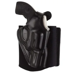 Galco AG600B Ankle Glove  Size Fits Ankles up to 13" Black Leather Hook & Loop Compatible w/Sig P365/P365 SAS/Glock 42 Right Hand