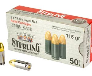 STERLING 9MM 115GR FMJ STEEL 50/1000