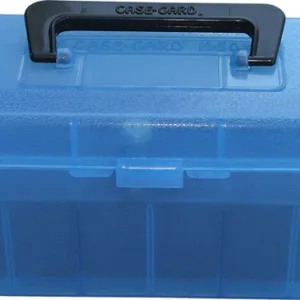 MTM DELUXE AMMO BOX 50-ROUNDS - RIFLE 7MM RM TO 300 WM CLR BLU