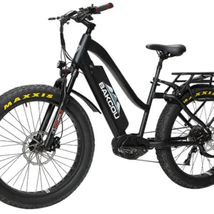 Bakcou E-bikes BMST26BB21 Mule ST 26 Matte Black 18" w/Stand Over Height of 26" Frame, Shimano Alivio Hill-Climbing 9 Speed Bafang M620 Ultra Motor, 35+ mph Speed