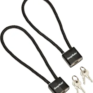 SnapSafe 75281 Lock Box Cable Lock with Padlock Steel PVC-Covered Black 2 Pack