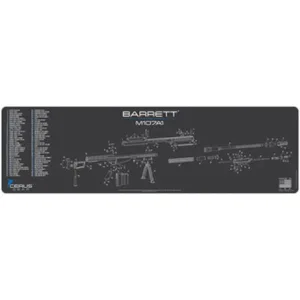 BARRETT M107A1 SCHEMATIC MAGNUM GUN MAT - CHARCOAL GRAY/CERUS BLUE, 14" X 48"