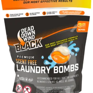 Dead Down Wind 118418 Black Premium Laundry Bombs Odor Eliminator Unscented Scent 36CT